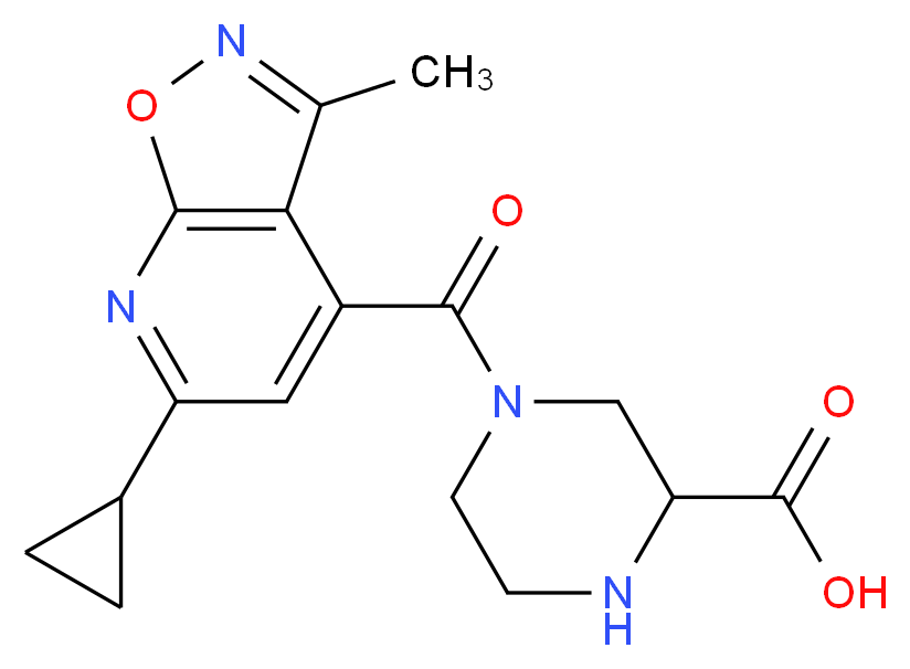 4-[(6-cyclopropyl-3-methylisoxazolo[5,4-b]pyridin-4-yl)carbonyl]piperazine-2-carboxylic acid_Molecular_structure_CAS_)