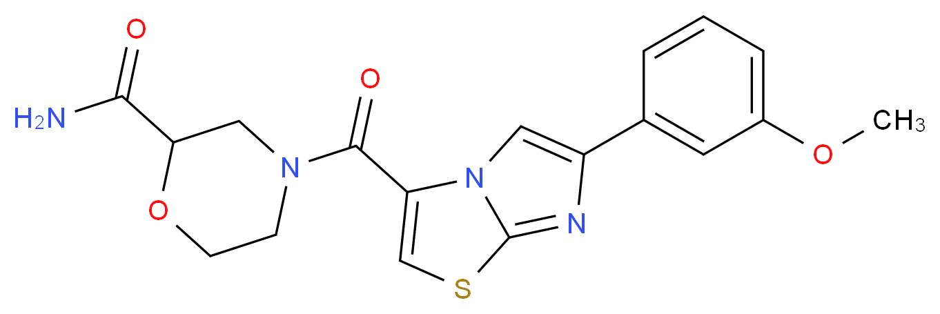 4-{[6-(3-methoxyphenyl)imidazo[2,1-b][1,3]thiazol-3-yl]carbonyl}morpholine-2-carboxamide_Molecular_structure_CAS_)