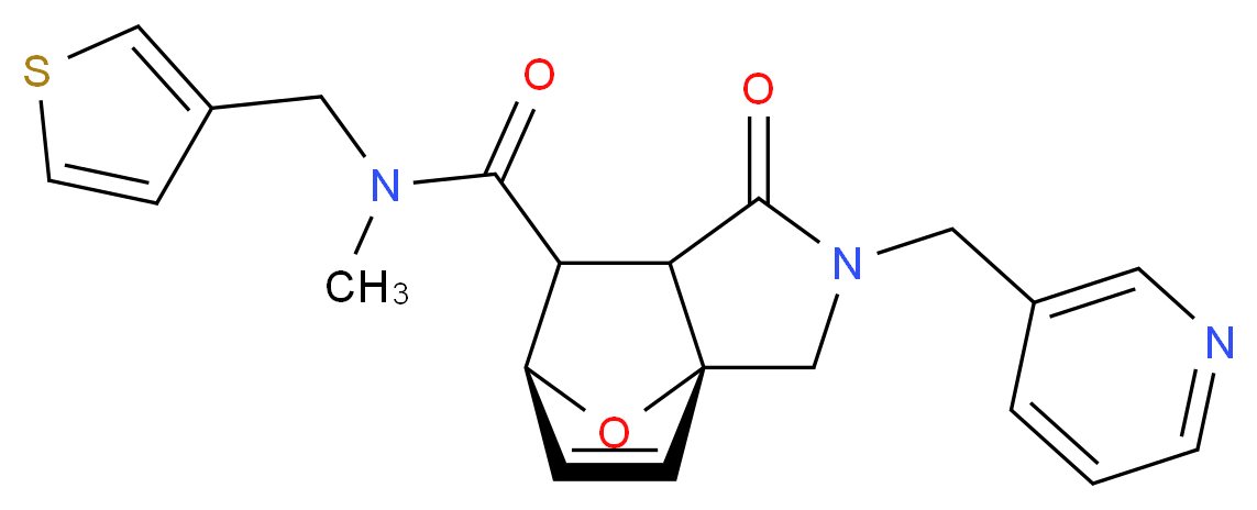 (3aR*,6S*)-N-methyl-1-oxo-2-(pyridin-3-ylmethyl)-N-(3-thienylmethyl)-1,2,3,6,7,7a-hexahydro-3a,6-epoxyisoindole-7-carboxamide_Molecular_structure_CAS_)