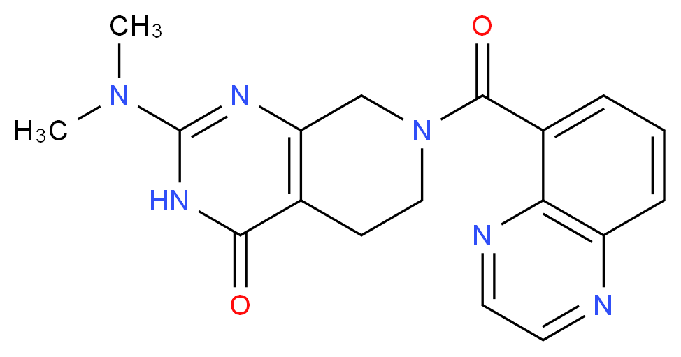 2-(dimethylamino)-7-(quinoxalin-5-ylcarbonyl)-5,6,7,8-tetrahydropyrido[3,4-d]pyrimidin-4(3H)-one_Molecular_structure_CAS_)