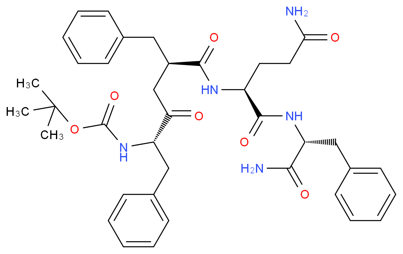 {(1s)-1-Benzyl-4-[3-Carbamoyl-1-(1-Carbamoyl-2-Phenyl-Ethylcarbamoyl)-(S)-Propylcarbamoyl]-2-Oxo-5-Phenyl-Pentyl}-Carbamic Acid Tert-Butyl Ester_Molecular_structure_CAS_)