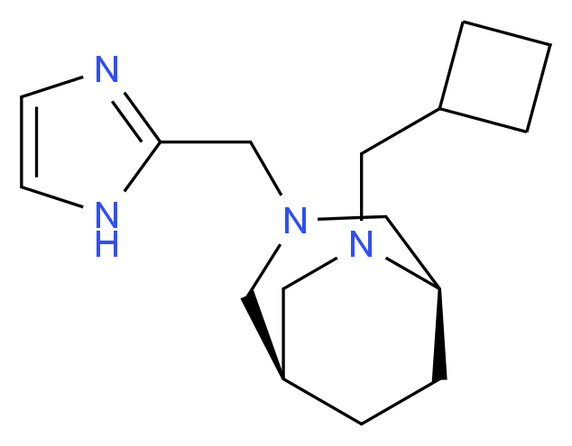 (1S*,5R*)-6-(cyclobutylmethyl)-3-(1H-imidazol-2-ylmethyl)-3,6-diazabicyclo[3.2.2]nonane_Molecular_structure_CAS_)