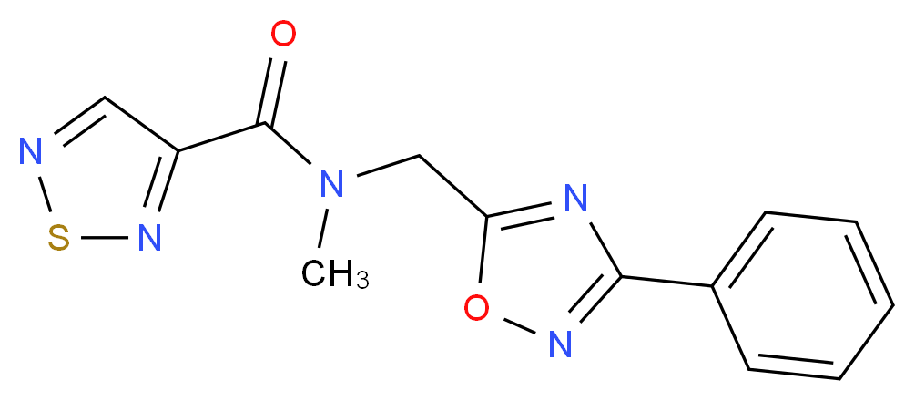 N-methyl-N-[(3-phenyl-1,2,4-oxadiazol-5-yl)methyl]-1,2,5-thiadiazole-3-carboxamide_Molecular_structure_CAS_)
