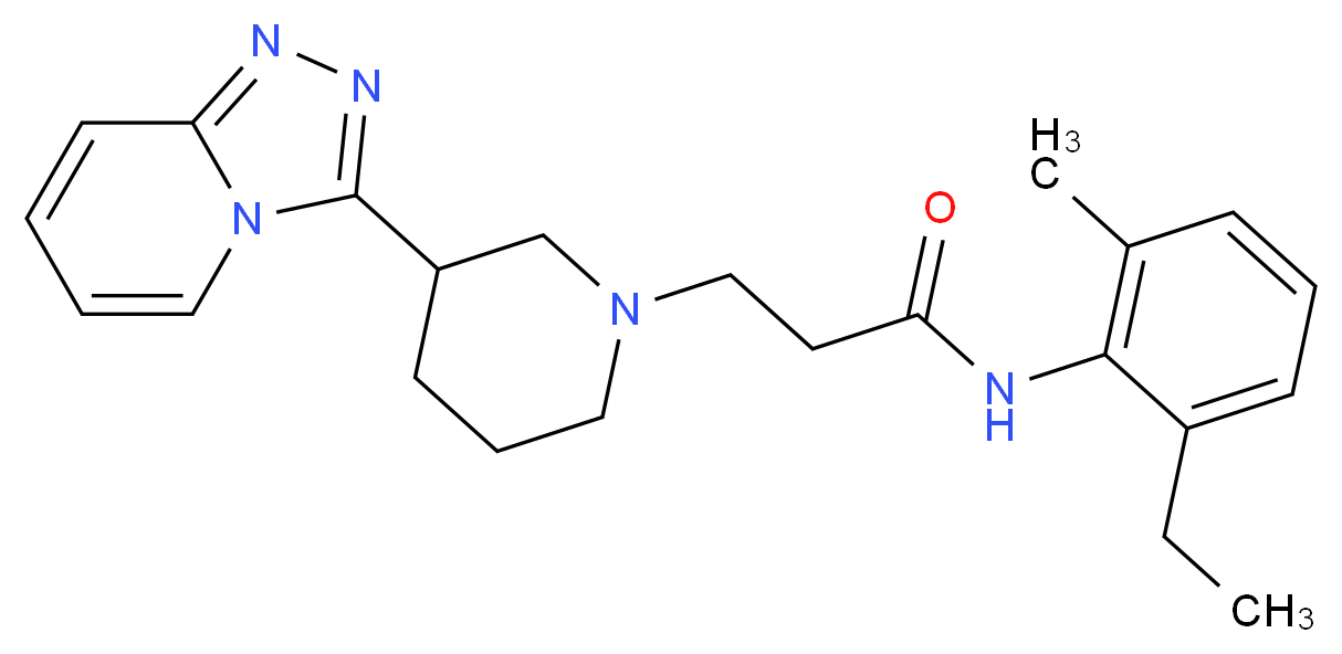 N-(2-ethyl-6-methylphenyl)-3-(3-[1,2,4]triazolo[4,3-a]pyridin-3-ylpiperidin-1-yl)propanamide_Molecular_structure_CAS_)