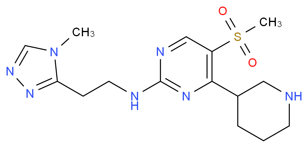 5-(methylsulfonyl)-N-[2-(4-methyl-4H-1,2,4-triazol-3-yl)ethyl]-4-piperidin-3-ylpyrimidin-2-amine_Molecular_structure_CAS_)