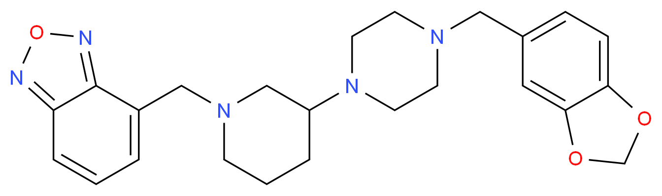 4-({3-[4-(1,3-benzodioxol-5-ylmethyl)-1-piperazinyl]-1-piperidinyl}methyl)-2,1,3-benzoxadiazole_Molecular_structure_CAS_)