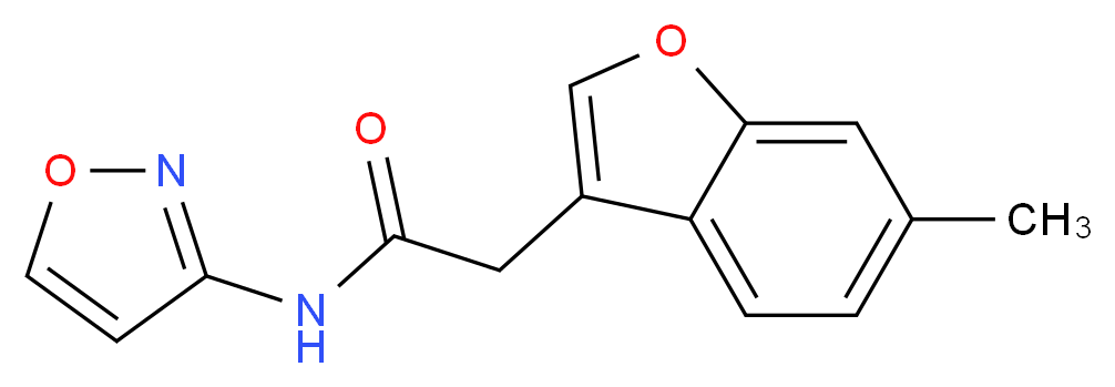 N-3-isoxazolyl-2-(6-methyl-1-benzofuran-3-yl)acetamide_Molecular_structure_CAS_)