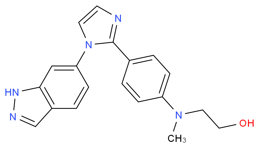 2-[{4-[1-(1H-indazol-6-yl)-1H-imidazol-2-yl]phenyl}(methyl)amino]ethanol_Molecular_structure_CAS_)