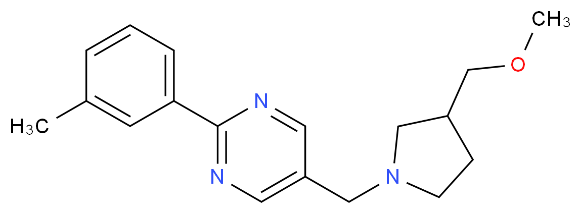 5-{[3-(methoxymethyl)pyrrolidin-1-yl]methyl}-2-(3-methylphenyl)pyrimidine_Molecular_structure_CAS_)
