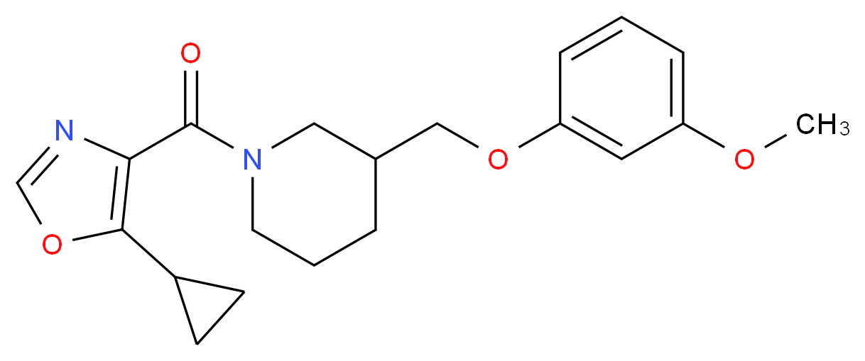 1-[(5-cyclopropyl-1,3-oxazol-4-yl)carbonyl]-3-[(3-methoxyphenoxy)methyl]piperidine_Molecular_structure_CAS_)