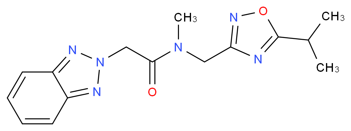 2-(2H-1,2,3-benzotriazol-2-yl)-N-[(5-isopropyl-1,2,4-oxadiazol-3-yl)methyl]-N-methylacetamide_Molecular_structure_CAS_)