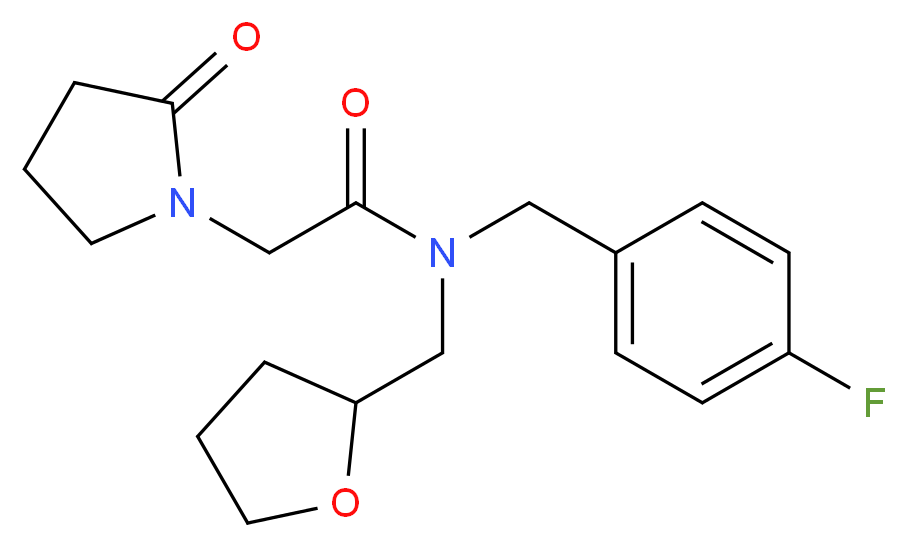 N-(4-fluorobenzyl)-2-(2-oxopyrrolidin-1-yl)-N-(tetrahydrofuran-2-ylmethyl)acetamide_Molecular_structure_CAS_)