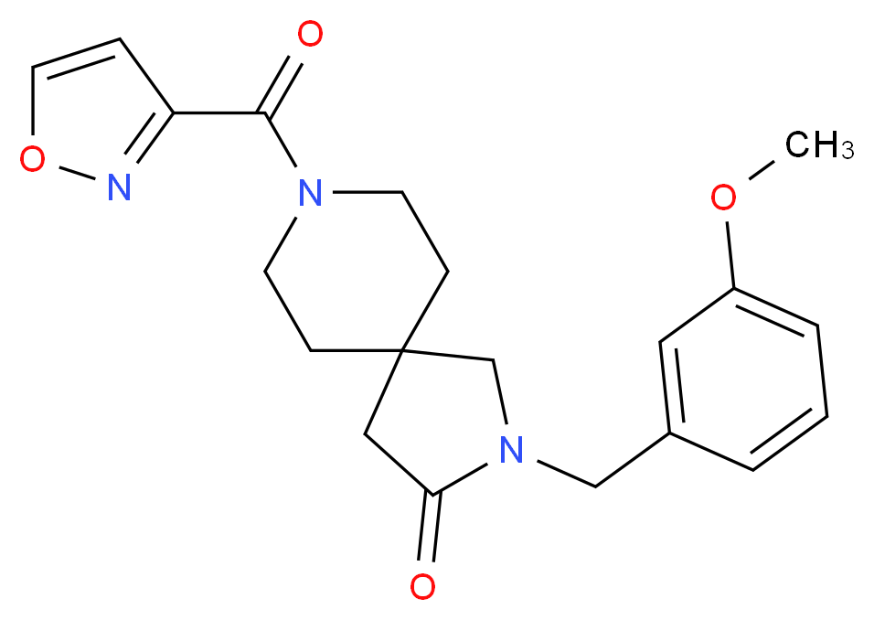 8-(3-isoxazolylcarbonyl)-2-(3-methoxybenzyl)-2,8-diazaspiro[4.5]decan-3-one_Molecular_structure_CAS_)