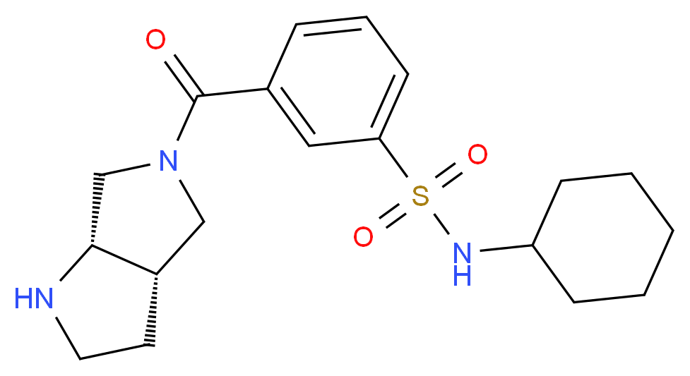 N-cyclohexyl-3-[(3aS*,6aS*)-hexahydropyrrolo[3,4-b]pyrrol-5(1H)-ylcarbonyl]benzenesulfonamide_Molecular_structure_CAS_)