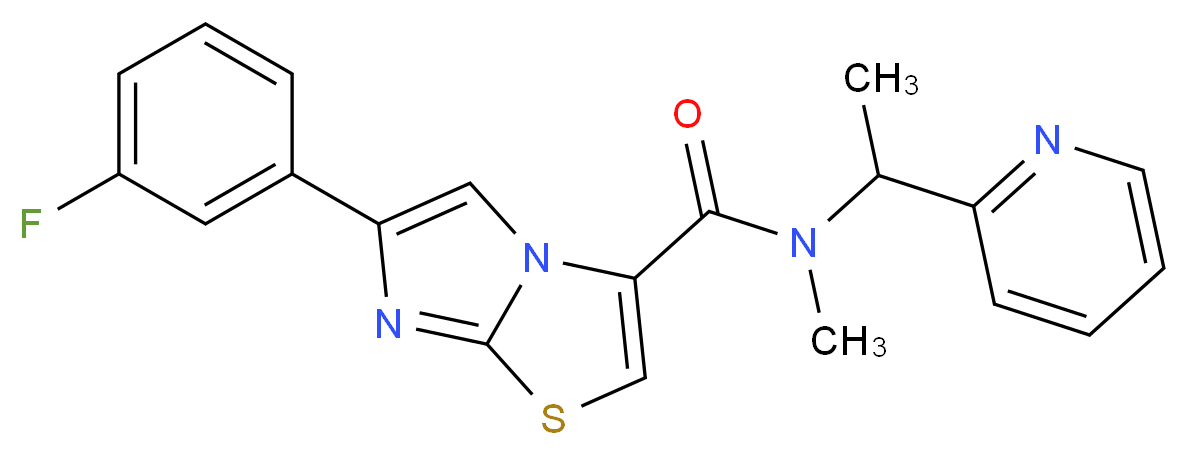 6-(3-fluorophenyl)-N-methyl-N-[1-(2-pyridinyl)ethyl]imidazo[2,1-b][1,3]thiazole-3-carboxamide_Molecular_structure_CAS_)