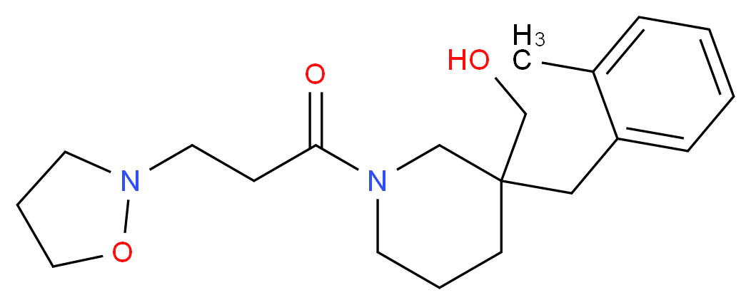 [1-[3-(2-isoxazolidinyl)propanoyl]-3-(2-methylbenzyl)-3-piperidinyl]methanol_Molecular_structure_CAS_)
