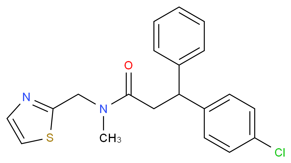 3-(4-chlorophenyl)-N-methyl-3-phenyl-N-(1,3-thiazol-2-ylmethyl)propanamide_Molecular_structure_CAS_)