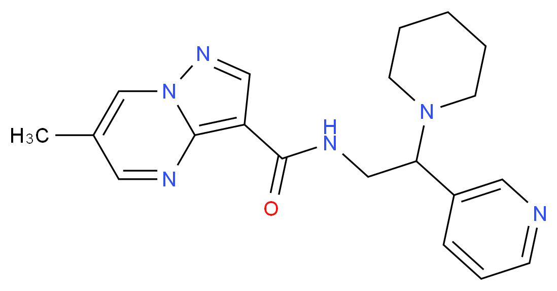 6-methyl-N-(2-piperidin-1-yl-2-pyridin-3-ylethyl)pyrazolo[1,5-a]pyrimidine-3-carboxamide_Molecular_structure_CAS_)