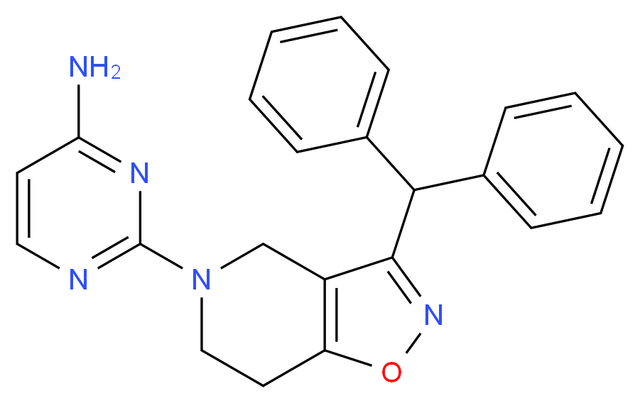 2-[3-(diphenylmethyl)-6,7-dihydroisoxazolo[4,5-c]pyridin-5(4H)-yl]pyrimidin-4-amine_Molecular_structure_CAS_)