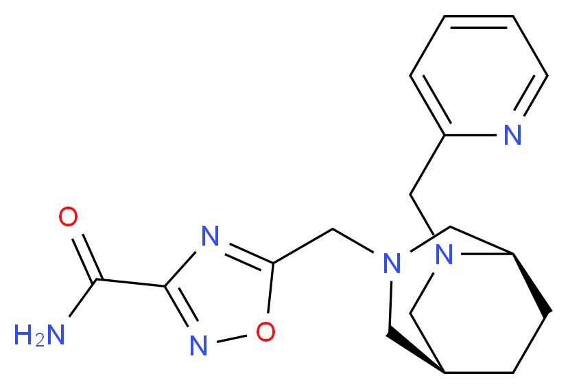 5-{[(1S*,5R*)-6-(2-pyridinylmethyl)-3,6-diazabicyclo[3.2.2]non-3-yl]methyl}-1,2,4-oxadiazole-3-carboxamide_Molecular_structure_CAS_)