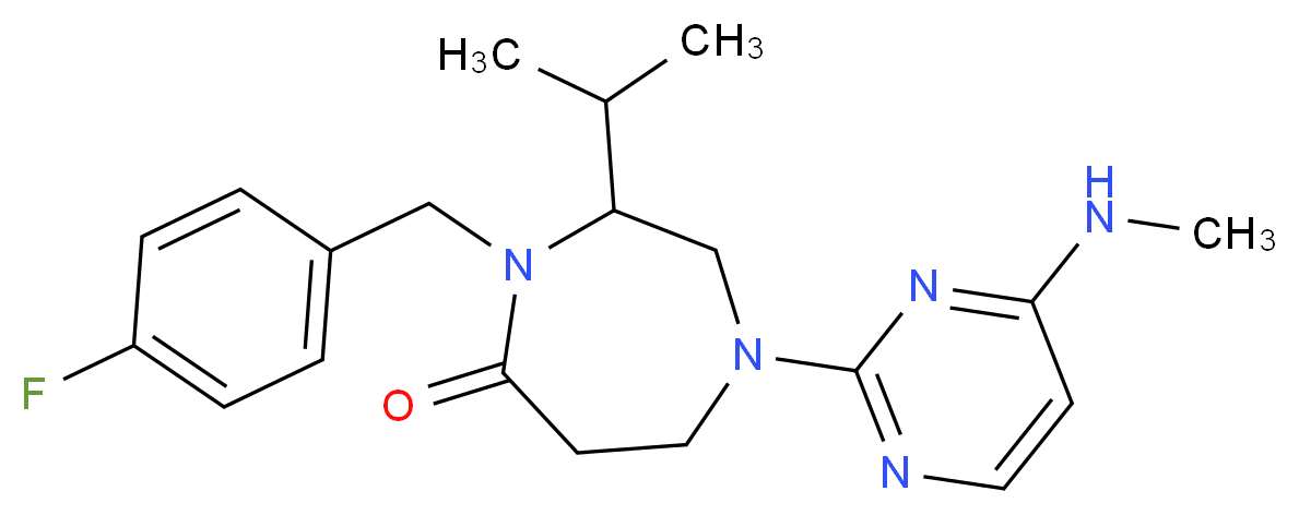 4-(4-fluorobenzyl)-3-isopropyl-1-[4-(methylamino)-2-pyrimidinyl]-1,4-diazepan-5-one_Molecular_structure_CAS_)