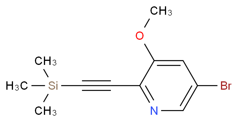 5-Bromo-3-methoxy-2-((trimethylsilyl)ethynyl)-pyridine_Molecular_structure_CAS_)