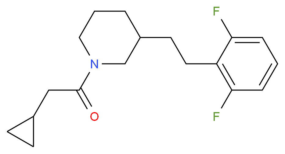 1-(cyclopropylacetyl)-3-[2-(2,6-difluorophenyl)ethyl]piperidine_Molecular_structure_CAS_)
