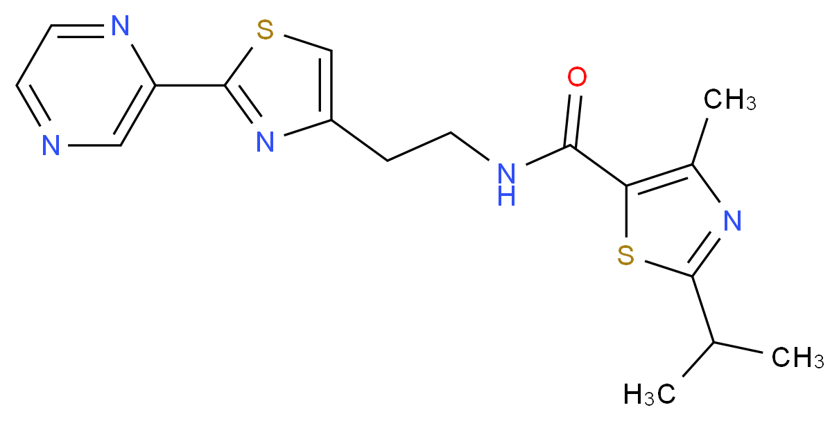 2-isopropyl-4-methyl-N-{2-[2-(2-pyrazinyl)-1,3-thiazol-4-yl]ethyl}-1,3-thiazole-5-carboxamide_Molecular_structure_CAS_)