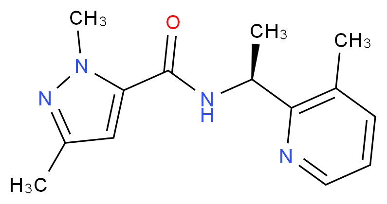 1,3-dimethyl-N-[(1S)-1-(3-methylpyridin-2-yl)ethyl]-1H-pyrazole-5-carboxamide_Molecular_structure_CAS_)