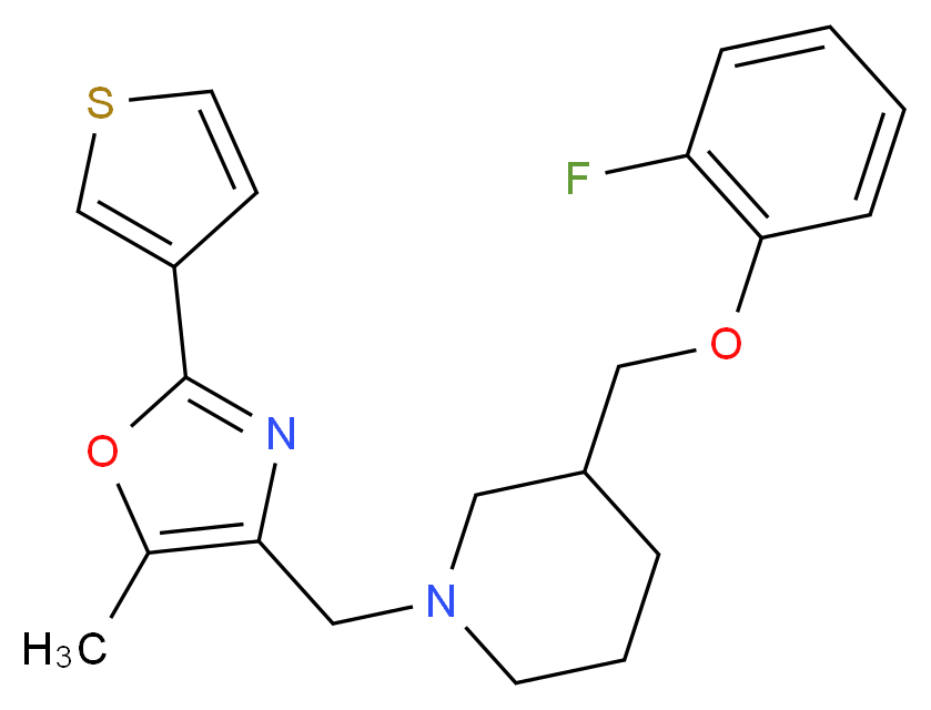 3-[(2-fluorophenoxy)methyl]-1-{[5-methyl-2-(3-thienyl)-1,3-oxazol-4-yl]methyl}piperidine_Molecular_structure_CAS_)