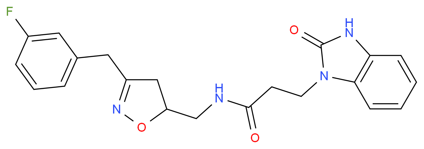 N-{[3-(3-fluorobenzyl)-4,5-dihydro-5-isoxazolyl]methyl}-3-(2-oxo-2,3-dihydro-1H-benzimidazol-1-yl)propanamide_Molecular_structure_CAS_)