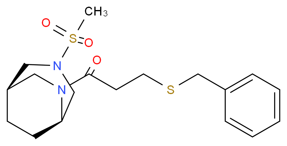 (1R*,5R*)-6-[3-(benzylthio)propanoyl]-3-(methylsulfonyl)-3,6-diazabicyclo[3.2.2]nonane_Molecular_structure_CAS_)