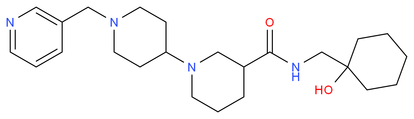 N-[(1-hydroxycyclohexyl)methyl]-1'-(pyridin-3-ylmethyl)-1,4'-bipiperidine-3-carboxamide_Molecular_structure_CAS_)