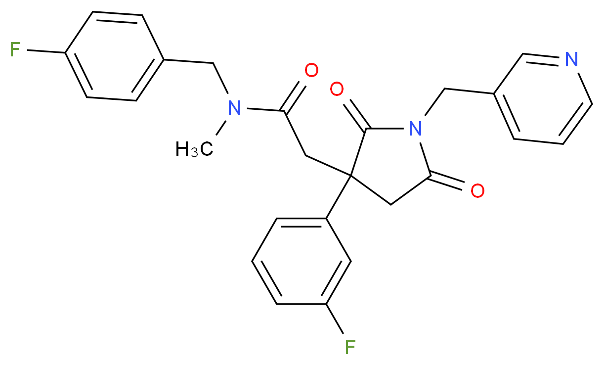N-(4-fluorobenzyl)-2-[3-(3-fluorophenyl)-2,5-dioxo-1-(3-pyridinylmethyl)-3-pyrrolidinyl]-N-methylacetamide_Molecular_structure_CAS_)