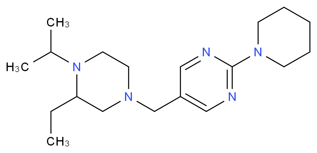 5-[(3-ethyl-4-isopropyl-1-piperazinyl)methyl]-2-(1-piperidinyl)pyrimidine_Molecular_structure_CAS_)