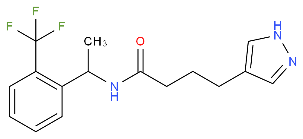 4-(1H-pyrazol-4-yl)-N-{1-[2-(trifluoromethyl)phenyl]ethyl}butanamide_Molecular_structure_CAS_)