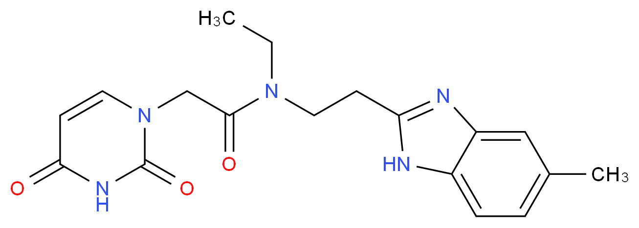 2-(2,4-dioxo-3,4-dihydropyrimidin-1(2H)-yl)-N-ethyl-N-[2-(5-methyl-1H-benzimidazol-2-yl)ethyl]acetamide_Molecular_structure_CAS_)