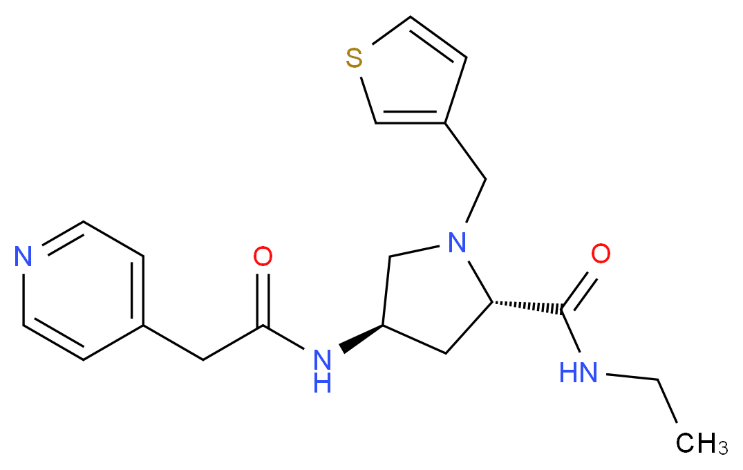 (4R)-N-ethyl-4-[(pyridin-4-ylacetyl)amino]-1-(3-thienylmethyl)-L-prolinamide_Molecular_structure_CAS_)