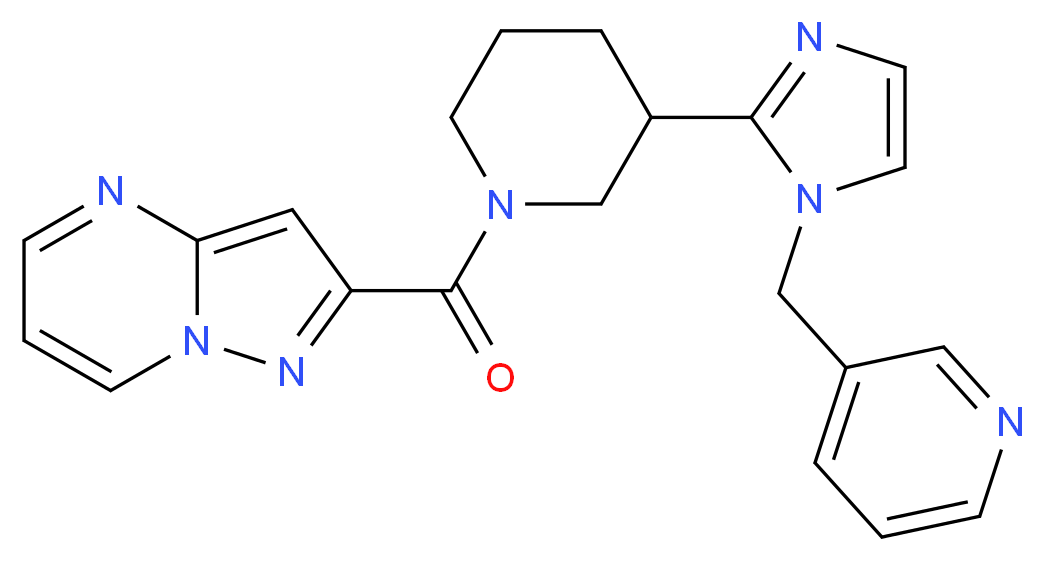 2-({3-[1-(pyridin-3-ylmethyl)-1H-imidazol-2-yl]piperidin-1-yl}carbonyl)pyrazolo[1,5-a]pyrimidine_Molecular_structure_CAS_)