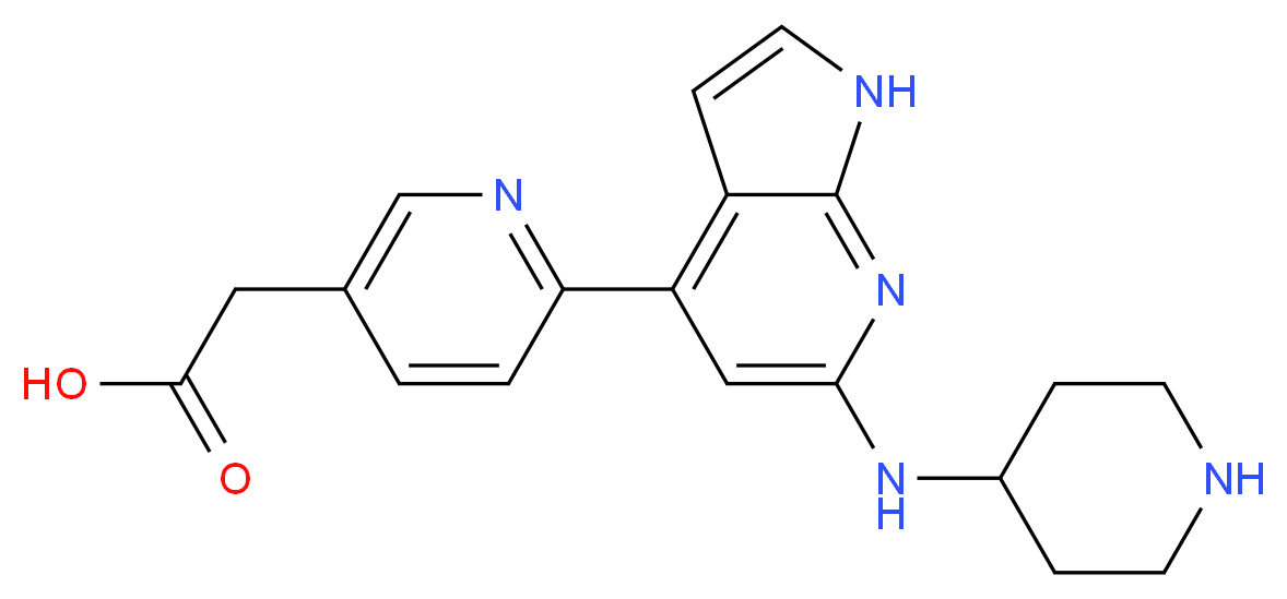 {6-[6-(piperidin-4-ylamino)-1H-pyrrolo[2,3-b]pyridin-4-yl]pyridin-3-yl}acetic acid_Molecular_structure_CAS_)