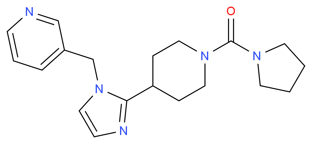 3-({2-[1-(1-pyrrolidinylcarbonyl)-4-piperidinyl]-1H-imidazol-1-yl}methyl)pyridine_Molecular_structure_CAS_)