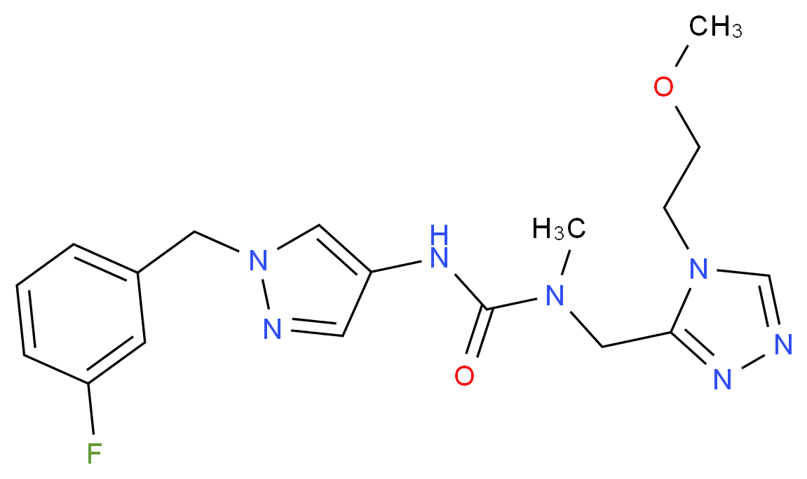 N'-[1-(3-fluorobenzyl)-1H-pyrazol-4-yl]-N-{[4-(2-methoxyethyl)-4H-1,2,4-triazol-3-yl]methyl}-N-methylurea_Molecular_structure_CAS_)