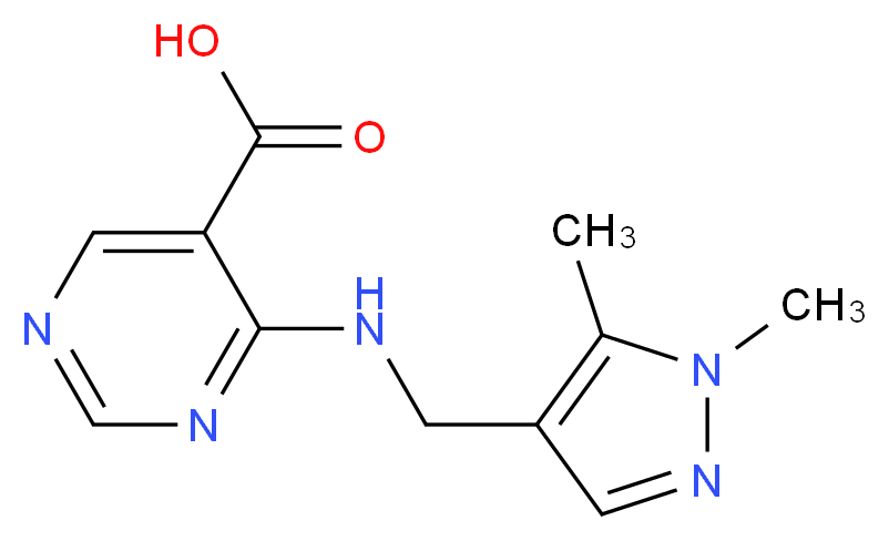 4-{[(1,5-dimethyl-1H-pyrazol-4-yl)methyl]amino}pyrimidine-5-carboxylic acid_Molecular_structure_CAS_)