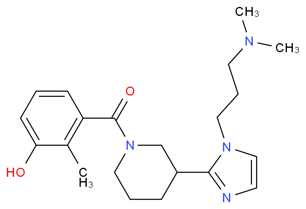 3-[(3-{1-[3-(dimethylamino)propyl]-1H-imidazol-2-yl}piperidin-1-yl)carbonyl]-2-methylphenol_Molecular_structure_CAS_)