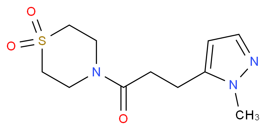 4-[3-(1-methyl-1H-pyrazol-5-yl)propanoyl]thiomorpholine 1,1-dioxide_Molecular_structure_CAS_)