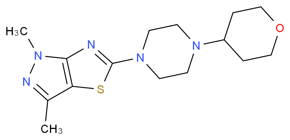 1,3-dimethyl-5-[4-(tetrahydro-2H-pyran-4-yl)piperazin-1-yl]-1H-pyrazolo[3,4-d][1,3]thiazole_Molecular_structure_CAS_)