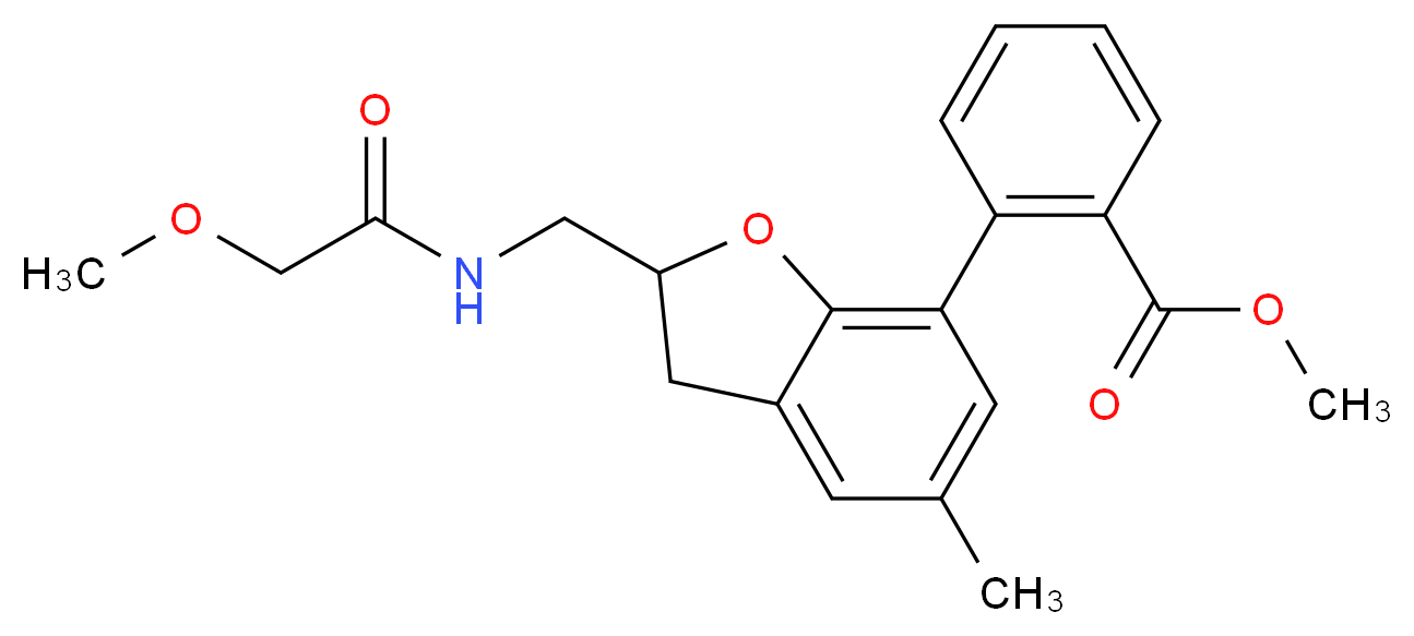 methyl 2-(2-{[(methoxyacetyl)amino]methyl}-5-methyl-2,3-dihydro-1-benzofuran-7-yl)benzoate_Molecular_structure_CAS_)