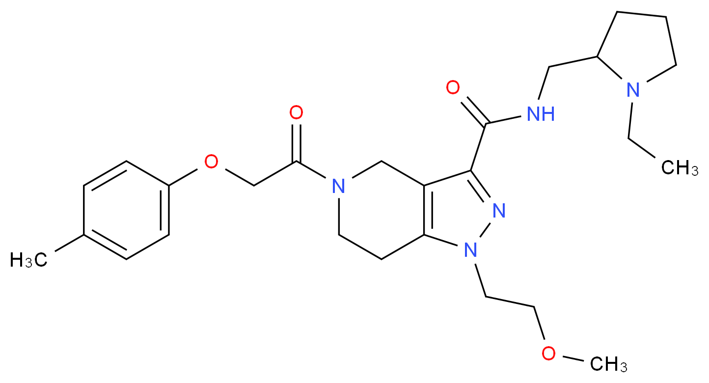 N-[(1-ethyl-2-pyrrolidinyl)methyl]-1-(2-methoxyethyl)-5-[(4-methylphenoxy)acetyl]-4,5,6,7-tetrahydro-1H-pyrazolo[4,3-c]pyridine-3-carboxamide_Molecular_structure_CAS_)