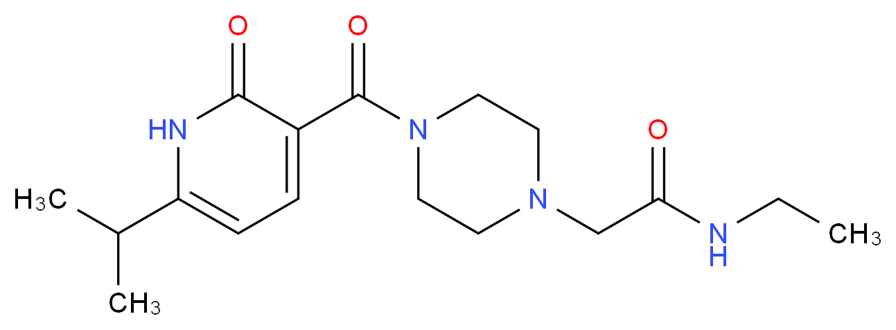 N-ethyl-2-{4-[(6-isopropyl-2-oxo-1,2-dihydro-3-pyridinyl)carbonyl]-1-piperazinyl}acetamide_Molecular_structure_CAS_)