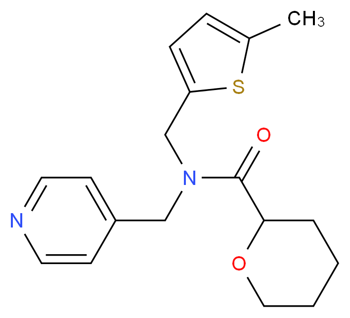 N-[(5-methyl-2-thienyl)methyl]-N-(pyridin-4-ylmethyl)tetrahydro-2H-pyran-2-carboxamide_Molecular_structure_CAS_)